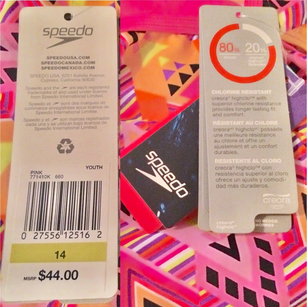 NWT Speedo Girls Sz 14 Swim Tankini - Picture 5 of 7